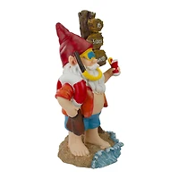 10.5" Red & Blue Beach Gnome Outdoor Garden Statue