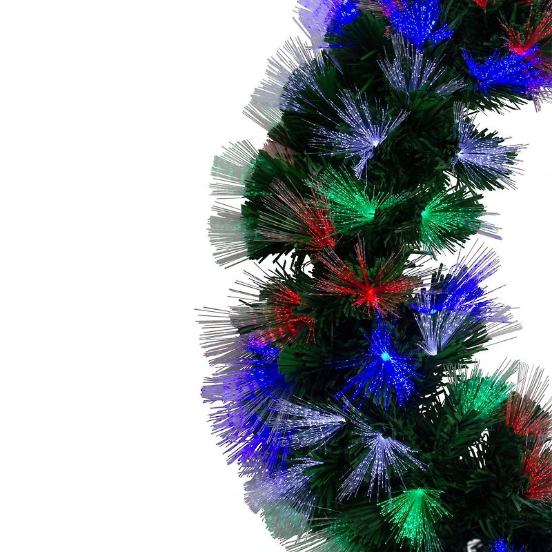 24" Fiber Optic Pre-Lit Artificial Christmas Pine Wreath