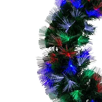 24" Fiber Optic Pre-Lit Artificial Christmas Pine Wreath