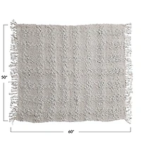 Hello Honey® Natural Cable Knit Throw Blanket with Fringe