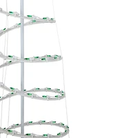 Green Lighted Spiral Christmas Trees Set