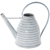 14" Gray Metal Beehive Shaped Watering Can Planter