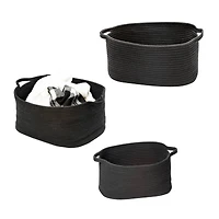 Honey Can Do Black Cotton Coil Baskets, 3ct.