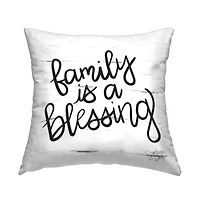 Stupell Industries Family Is Blessing Rustic Minimal Calligraphy Sign Throw Pillow 18" x 18"