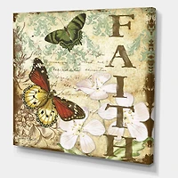 Designart - Inspirational Butterflies Faith
