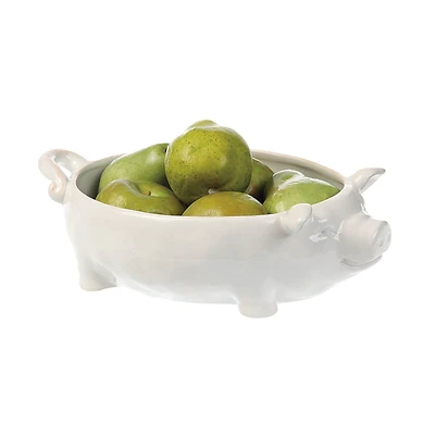 Hello Honey® 12.5" White Ceramic Pig Shaped Bowl
