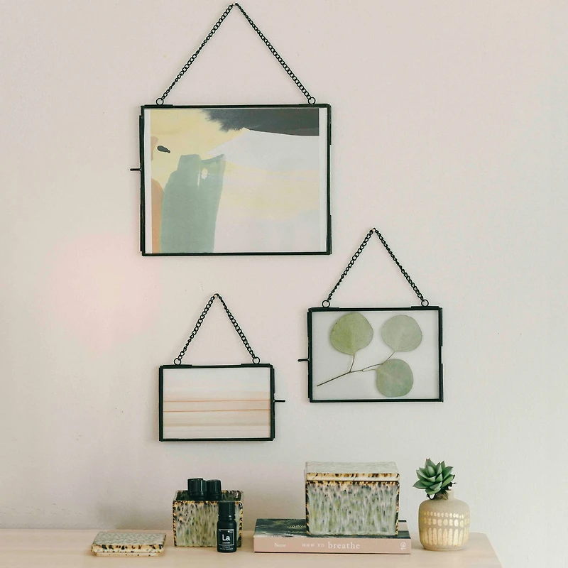 Hello Honey® 3 Pack Black Metal Hanging Photo Frame