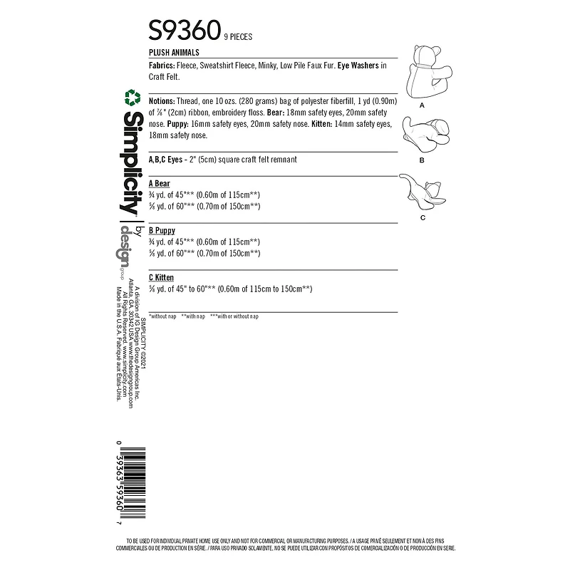 Simplicity® Pattern CS9360