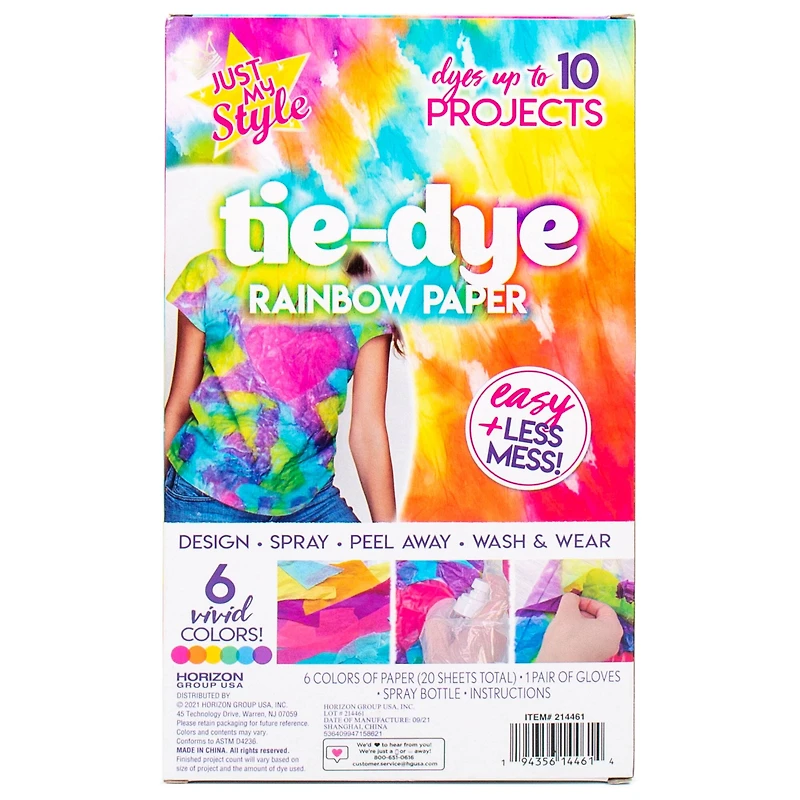Horizon Just My Style Tie Dye Rainbow Paper