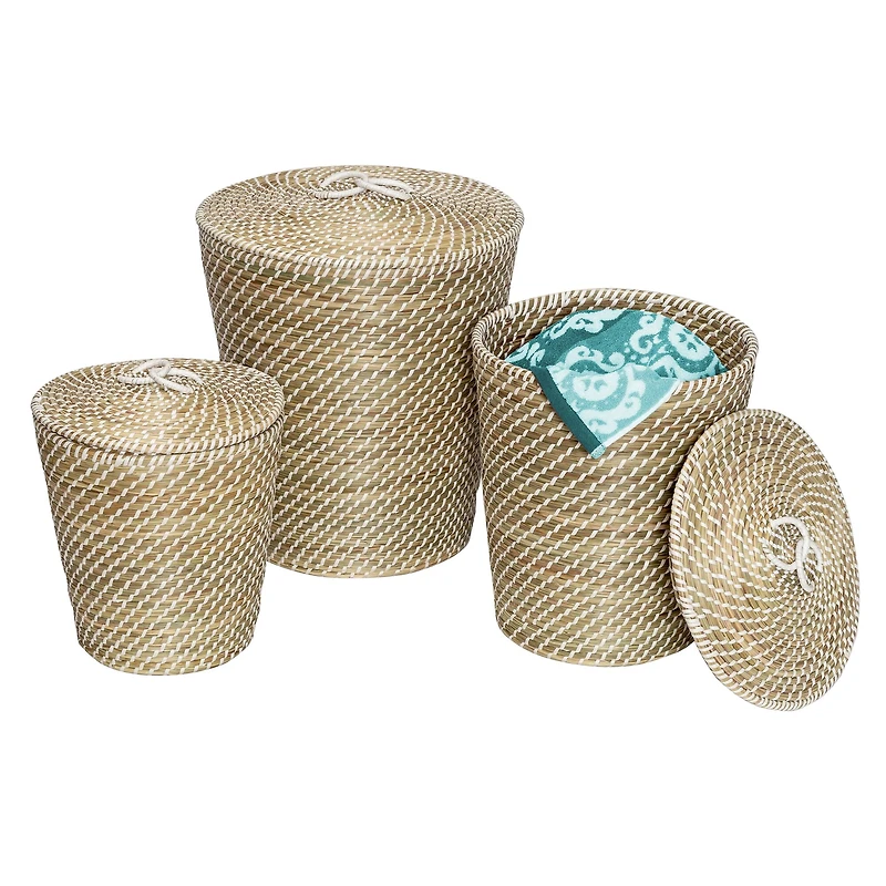 Honey Can Do Natural Nesting Seagrass Snake Charmer's Baskets, 3ct.