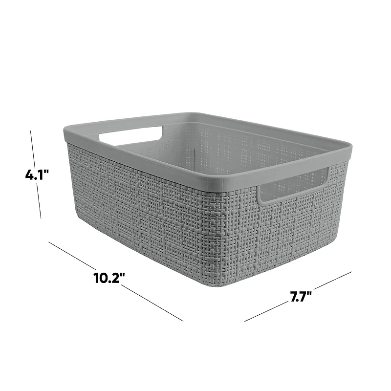 Curver® Jute Gray Plastic Storage Basket Organizer