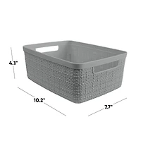 Curver® Jute Gray Plastic Storage Basket Organizer