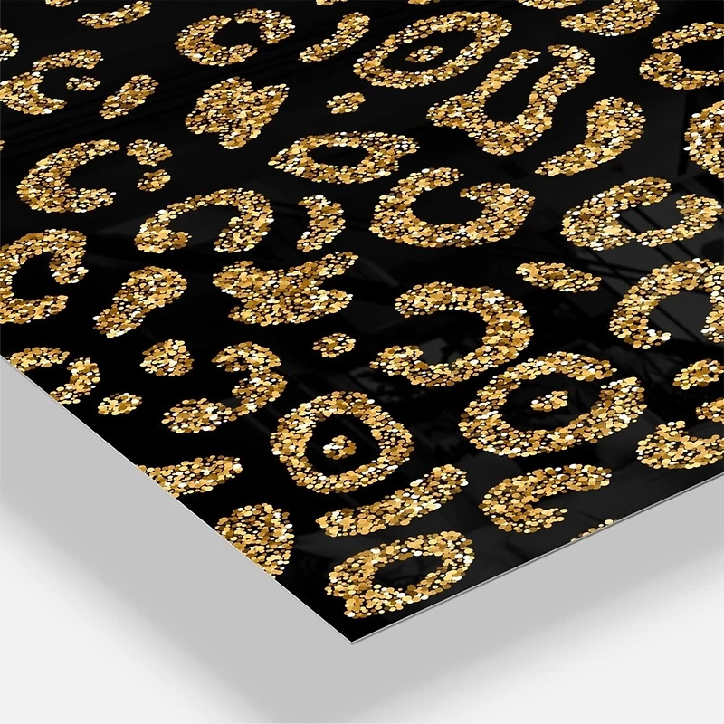 Designart Golden Leopard Fur Oversized Mid-Century Modern 3 Panel Wall Clock