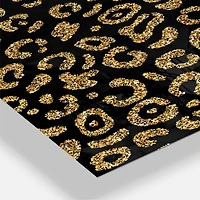 Designart Golden Leopard Fur Oversized Mid-Century Modern 3 Panel Wall Clock