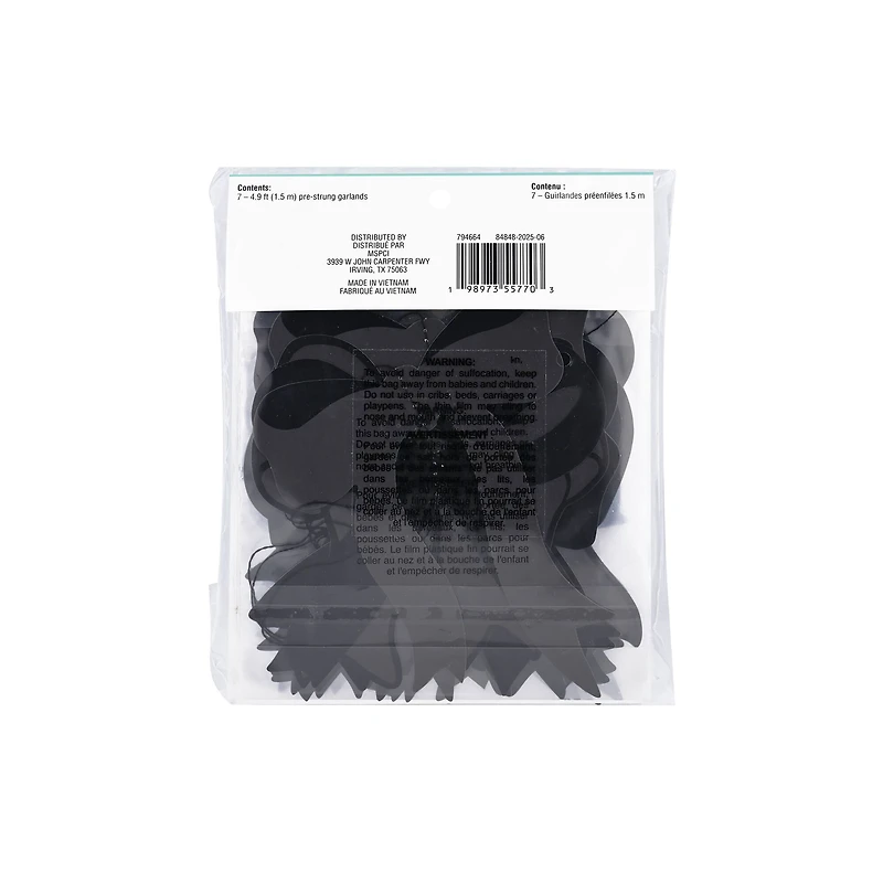 5ft. Black Bow Garland Backdrop by Celebrate It™