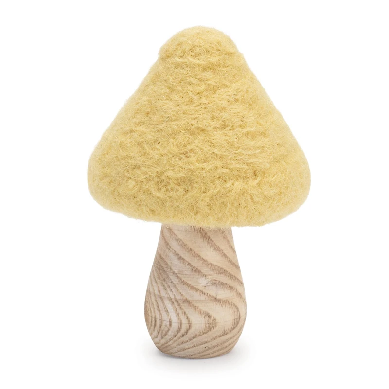 4.25" Felt & Wood Mushroom Décor Set
