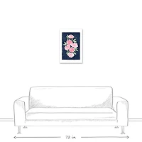 Sweet Florals On Navy 16" x 24" Canvas Wall Art