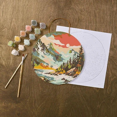 Mountain Scene Paint-by-Number Plywood Surface Kit by Artist's Loft®
