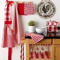 DII® Red & White Dishtowel Set