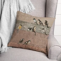 Collage Bird Patchwork 18" x 18" Throw Pillow