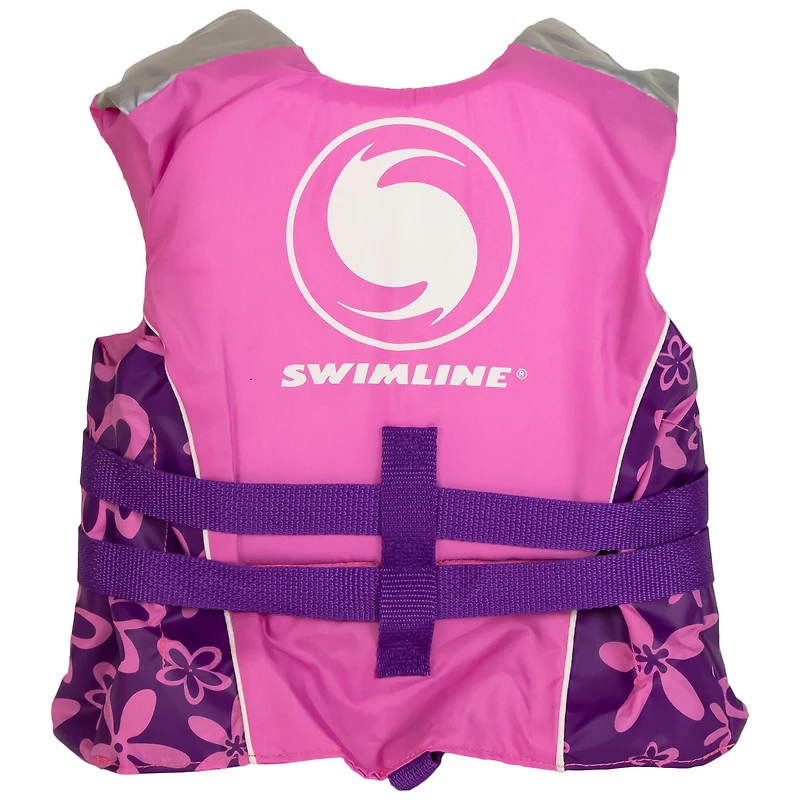 Swim Central Pink & Purple Floral Child Life Jacket Vest with Handle