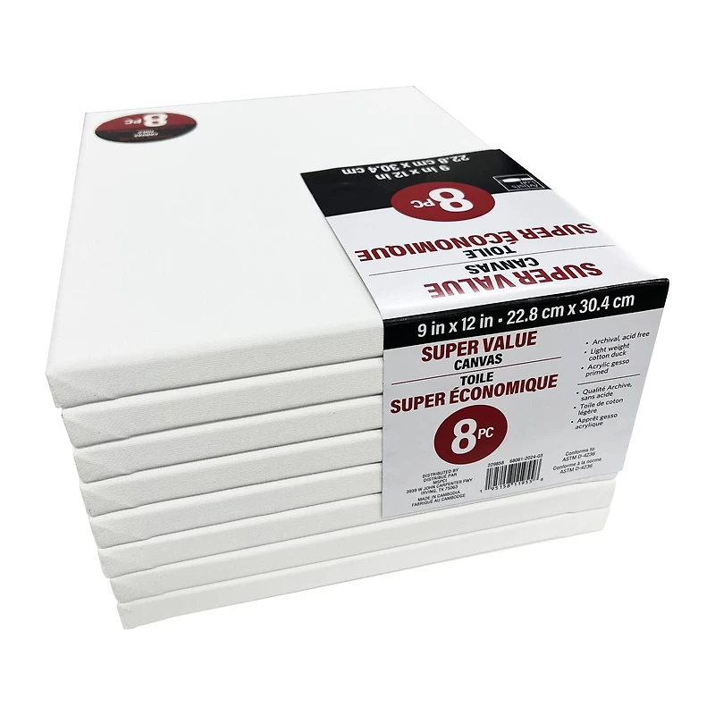 4 Packs: 8 ct. (32 total) 9" x 12" Super Value Canvas by Artist's Loft®