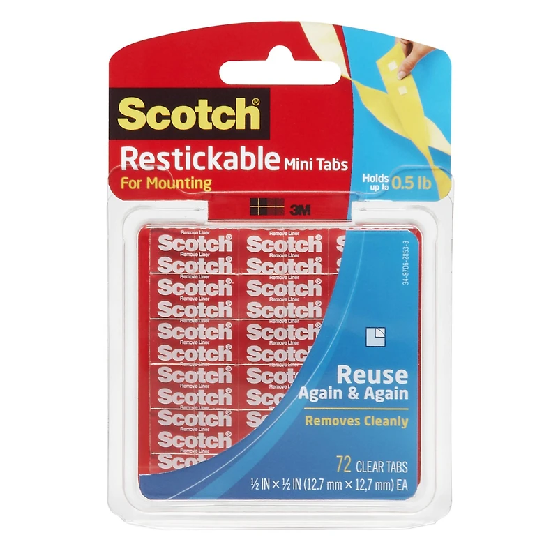 3M Scotch® Restickable Mini Mounting Tabs, 72ct.