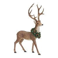 Deer with Wreath Figurine Set, 28" & 28.5"