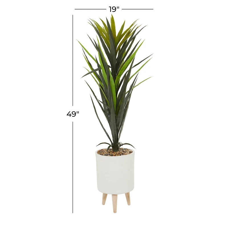 4ft. Modern Style Aloe Vera Artificial Foliage in White Pot