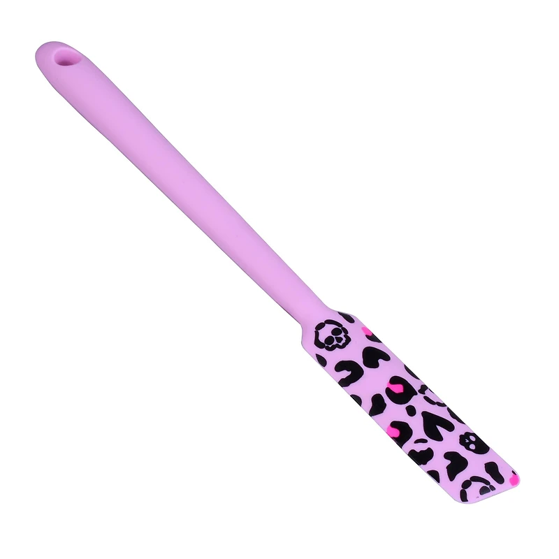 Mini Pink Skull Leopard Print Silicone Jar Spatula by Makery™