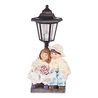 Couple with Solar Street Light Statue 8" x 6" x 12.75