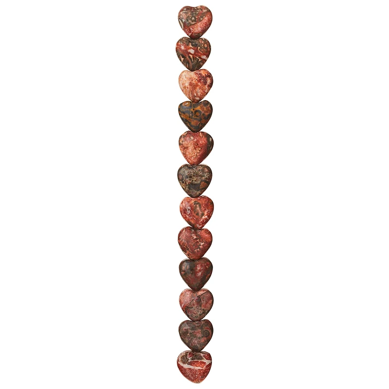 Leopard Jasper Heart Beads by Bead Landing™, 12mm