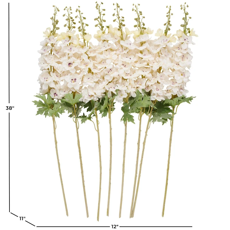 38" White Delphinium Artificial Flower Stem, 8ct.