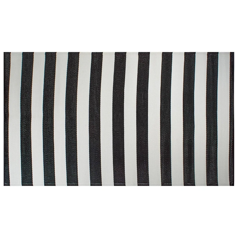 DII® Black & White Stripe Outdoor Rug, 4ft. x 6ft.