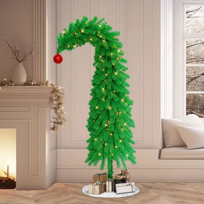 6ft. Pre-Lit Whimsical Artificial Wrapped Christmas Tree, Clear Lights