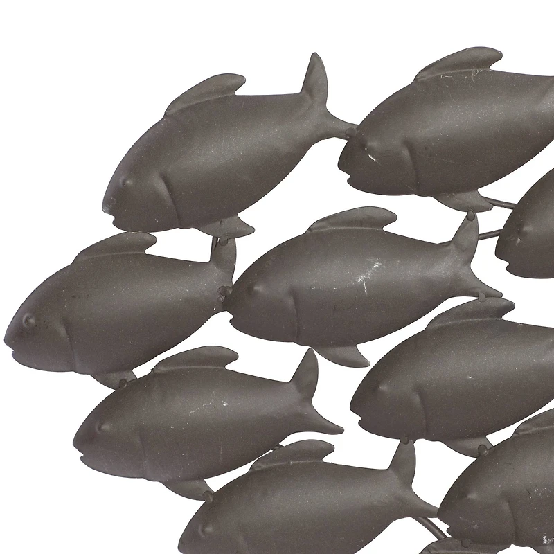 Dark Brown Metal Coastal Fish Wall Décor