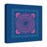 Pink And Blue Boho Bandana 20" x 20" Canvas Wall Art