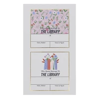 Pink Floral Bookplate Stickers by Fab Finds
