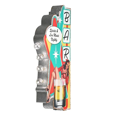 American Art Decor 24" Metal LED Bar Spirits & Live Music Nightly Marquee Sign