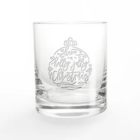 Holly Jolly Christmas Script 11oz. Whiskey Glass