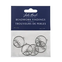 John Bead 24mm Silver Circle Eye Beadwork Pendants, 5ct.