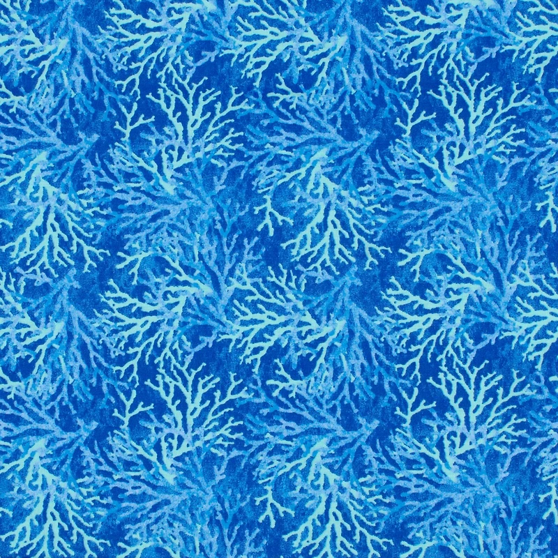 Fabric Editions Coral Blue Novelty Cotton Fabric