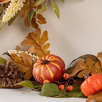 Glitzhome® 72" Fall Pumpkin Leaf Floral Garland