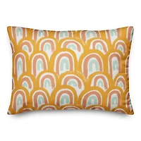 Bright Scalloped Rainbow Throw Pillow