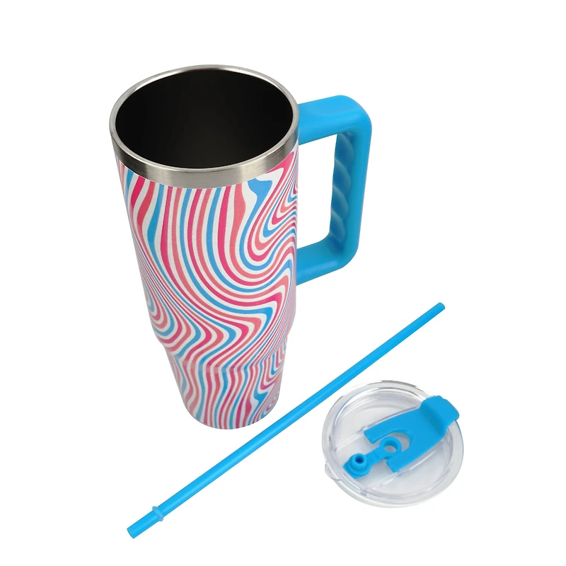 30oz. Blue Wavy Stainless Steel Insulated Tumbler by Celebrate It™