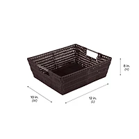 Simplify Chocolate Shelf Storage Rattan Tote Basket