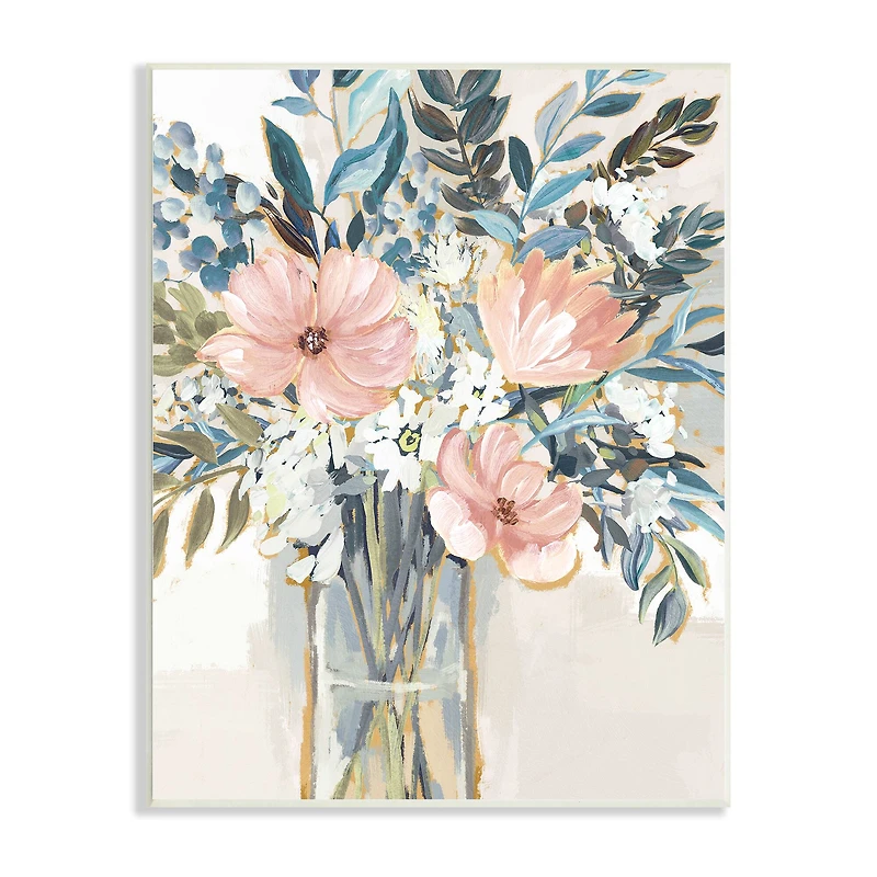Stupell Industries Beautiful Flower Bouquet Painting Delicate Blossoms Wall Plaque Art