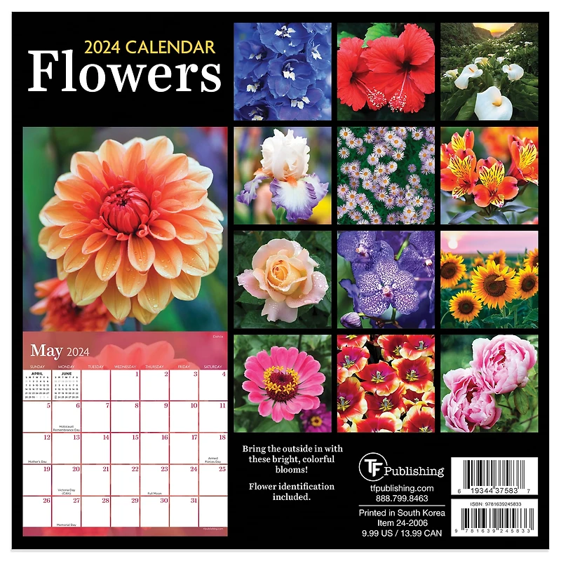 TF Publishing 2024 Flowers Mini Calendar