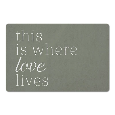18" x 27" Where Love Lives Olive Floor Mat