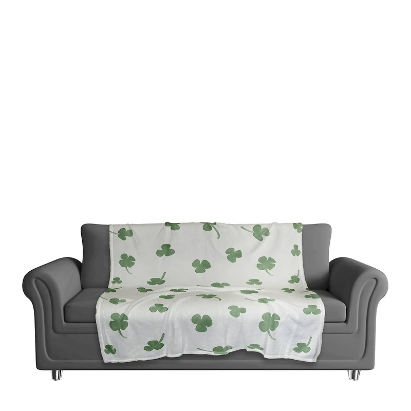 Tiny Shamrock Pattern 50" x 60" Coral Fleece Blanket